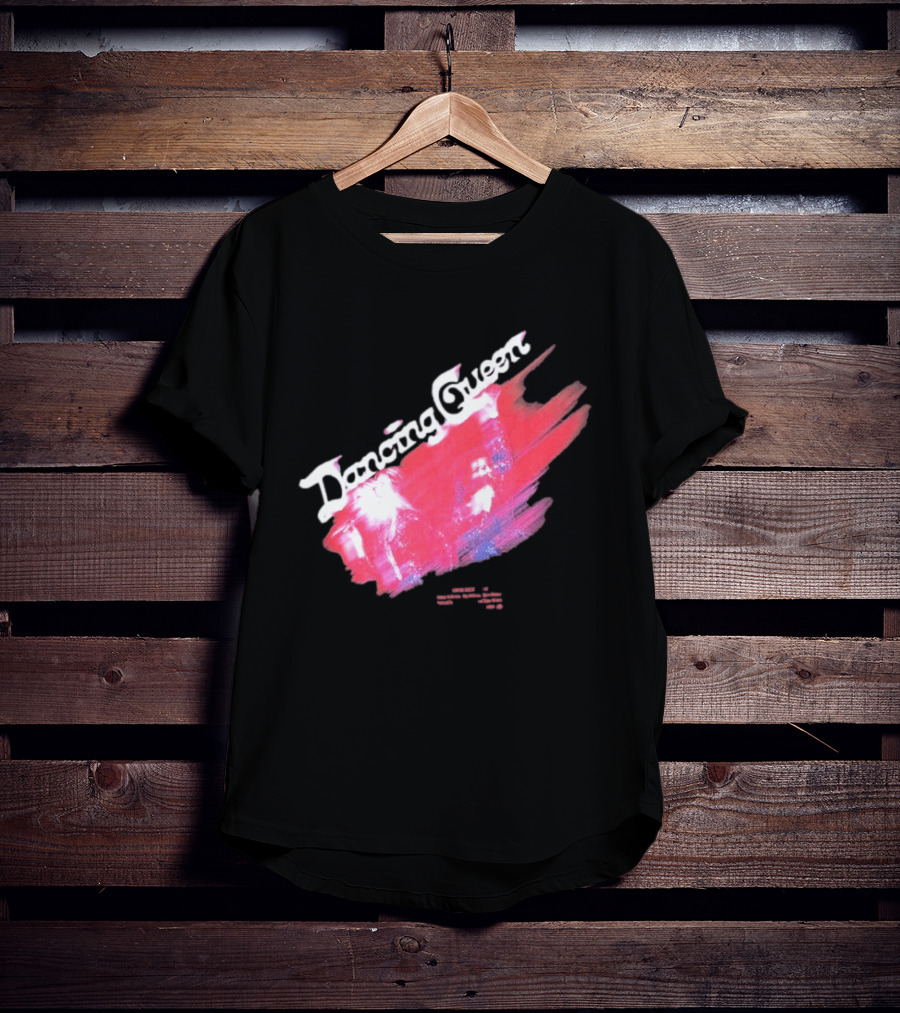 ABBA Dancing Queen Retro Red Brushstroke Photo T-Shirt