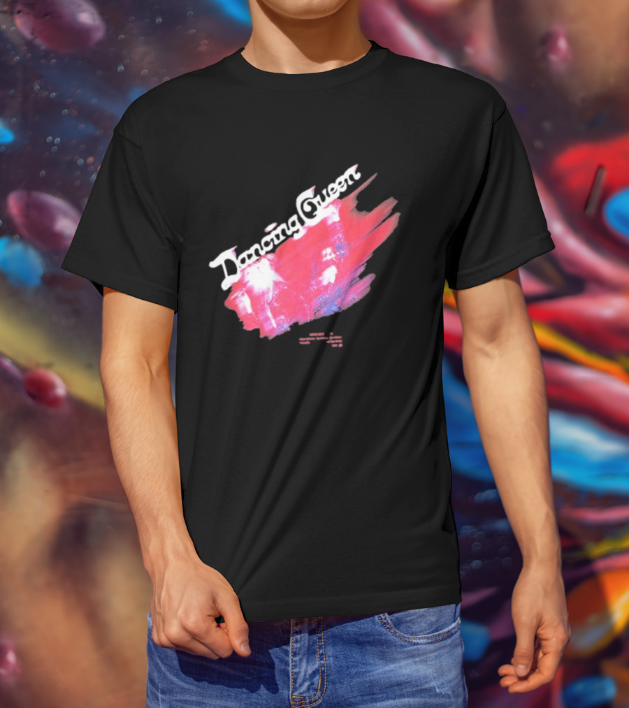ABBA Dancing Queen Retro Red Brushstroke Photo T-Shirt