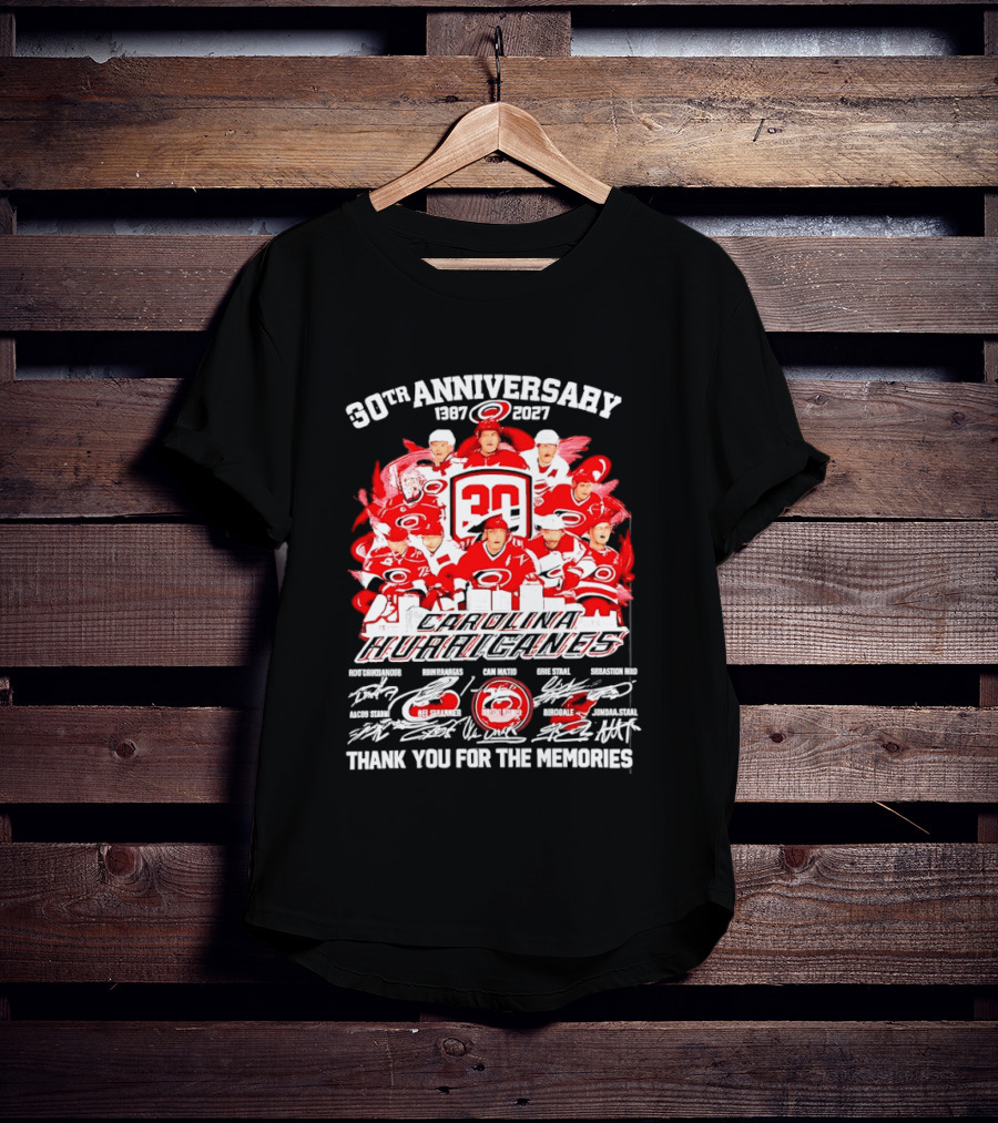 30th Anniversary Carolina Hurricanes 1997 2027 Thank You For The Memories T-Shirt