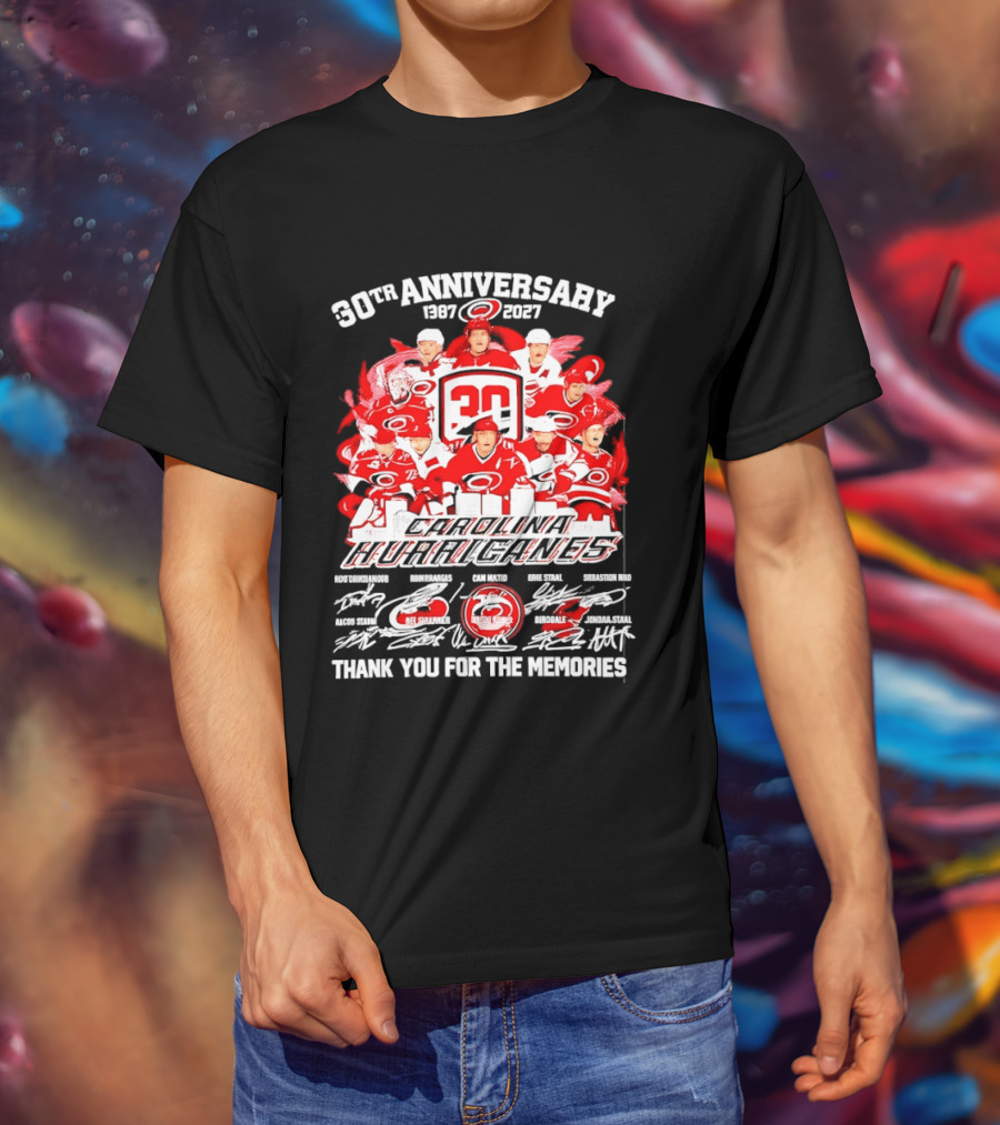 30th Anniversary Carolina Hurricanes 1997 2027 Thank You For The Memories T-Shirt