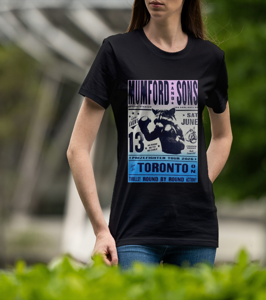 Mumford & Sons Live Event Rogers Stadium Prizefighter Tour Toronto June 13 2026 T-Shirt