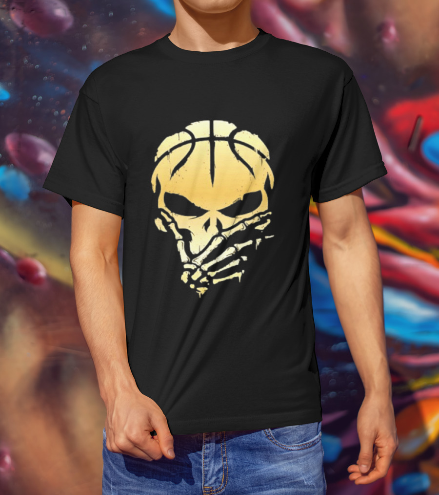 The Brunisher Gold Jalen Brunson Knicks Skull Basketball T-Shirt