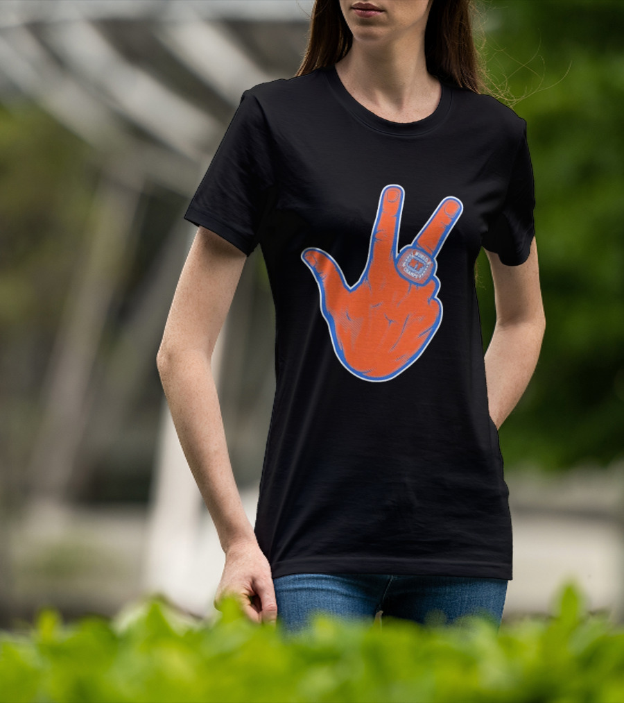 New York Knicks Jalen Brunson Peace Sign Ring Basketball Champion T-Shirt