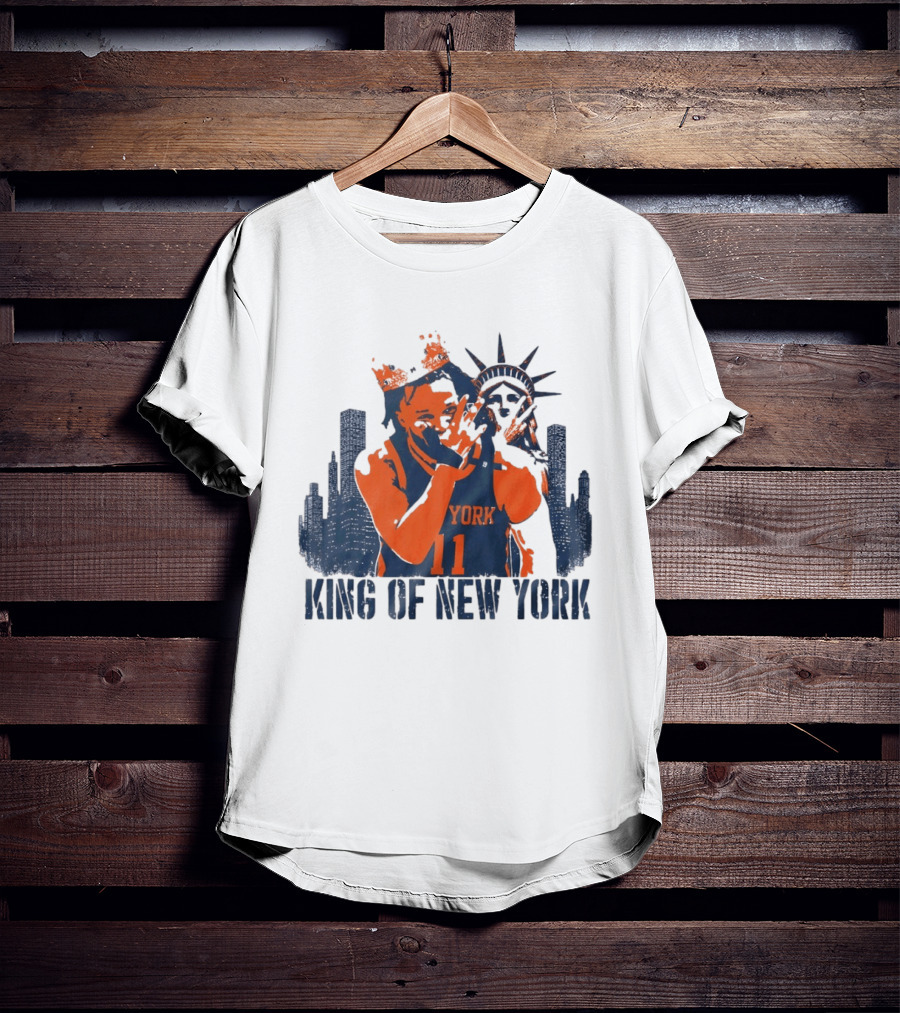 Jalen Brunson King Of New York Skyline 2026 MVP Basketball T-Shirt