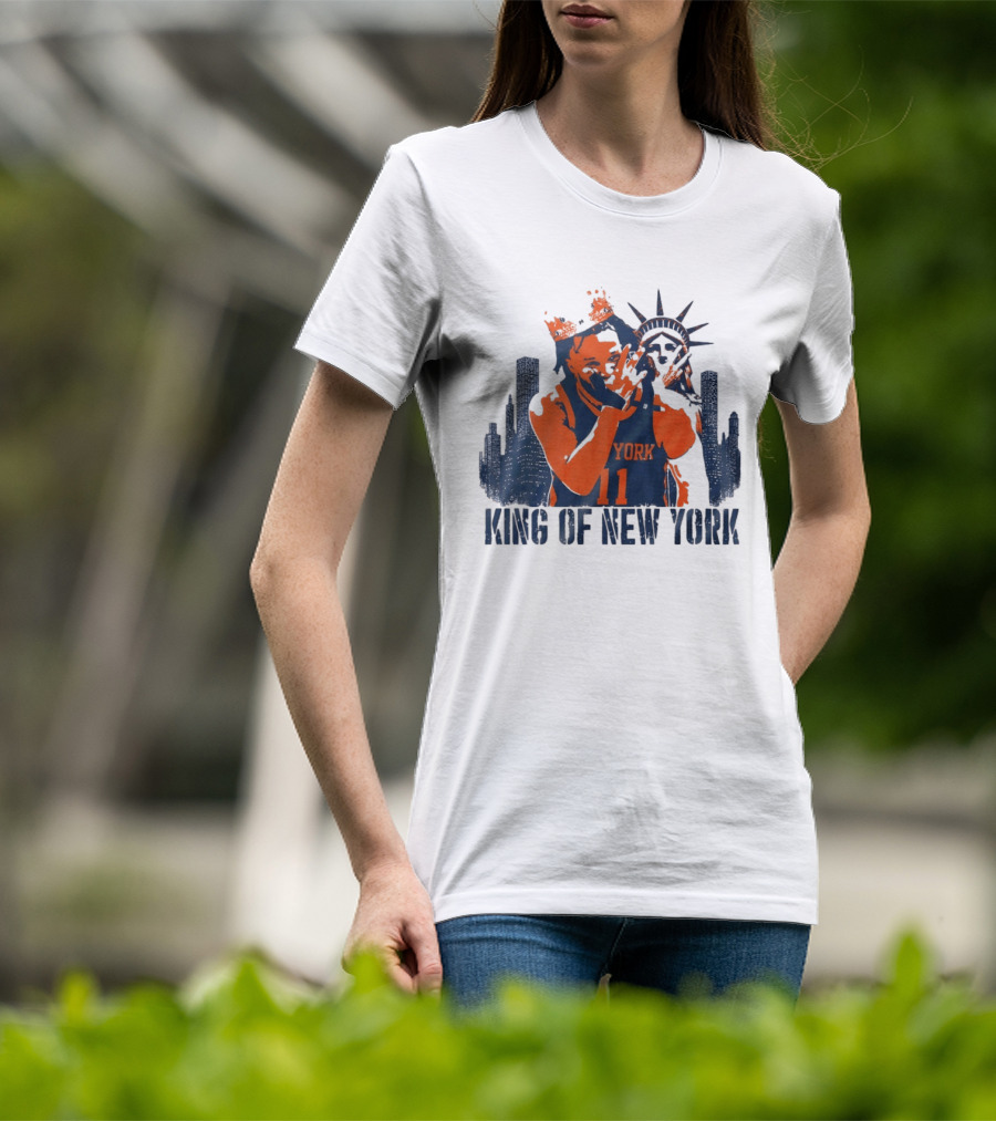 Jalen Brunson King Of New York Skyline 2026 MVP Basketball T-Shirt