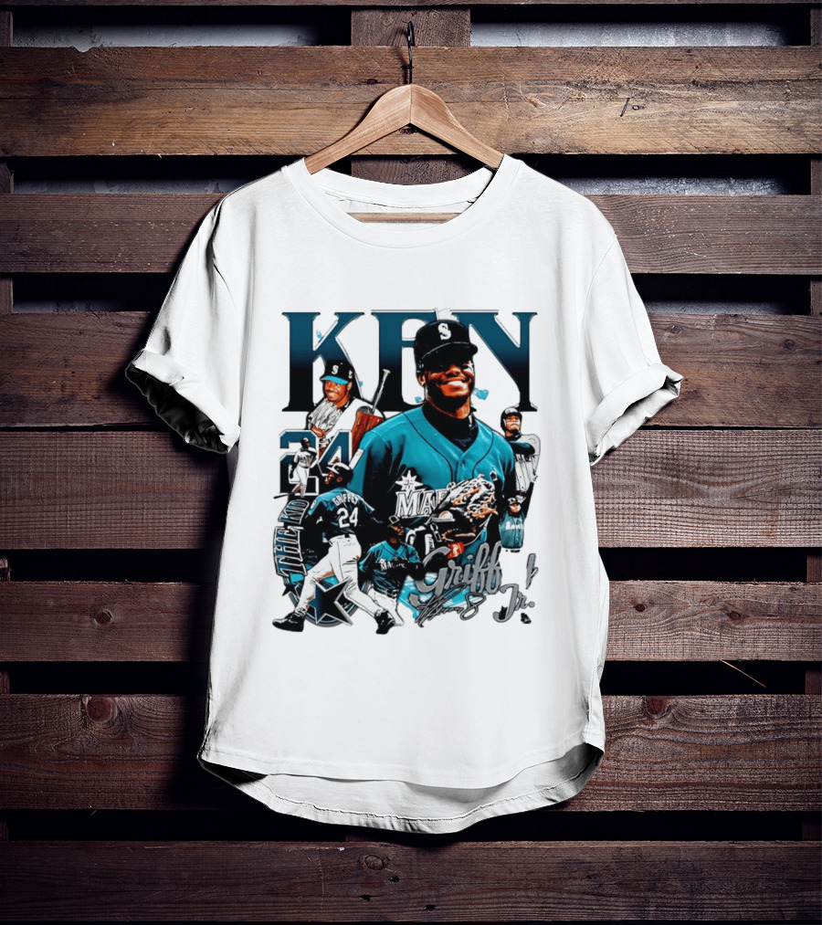 Ken Griffey Jr Seattle Mariners The Kid 24 Legendary Collage T-Shirt