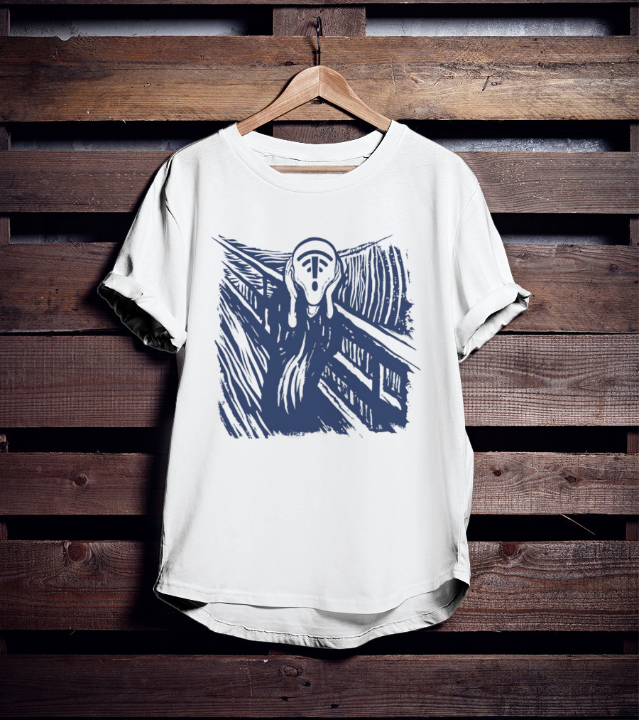 The Scream WiFi Connection Signal Error Loss Iconic Expression T-Shirt