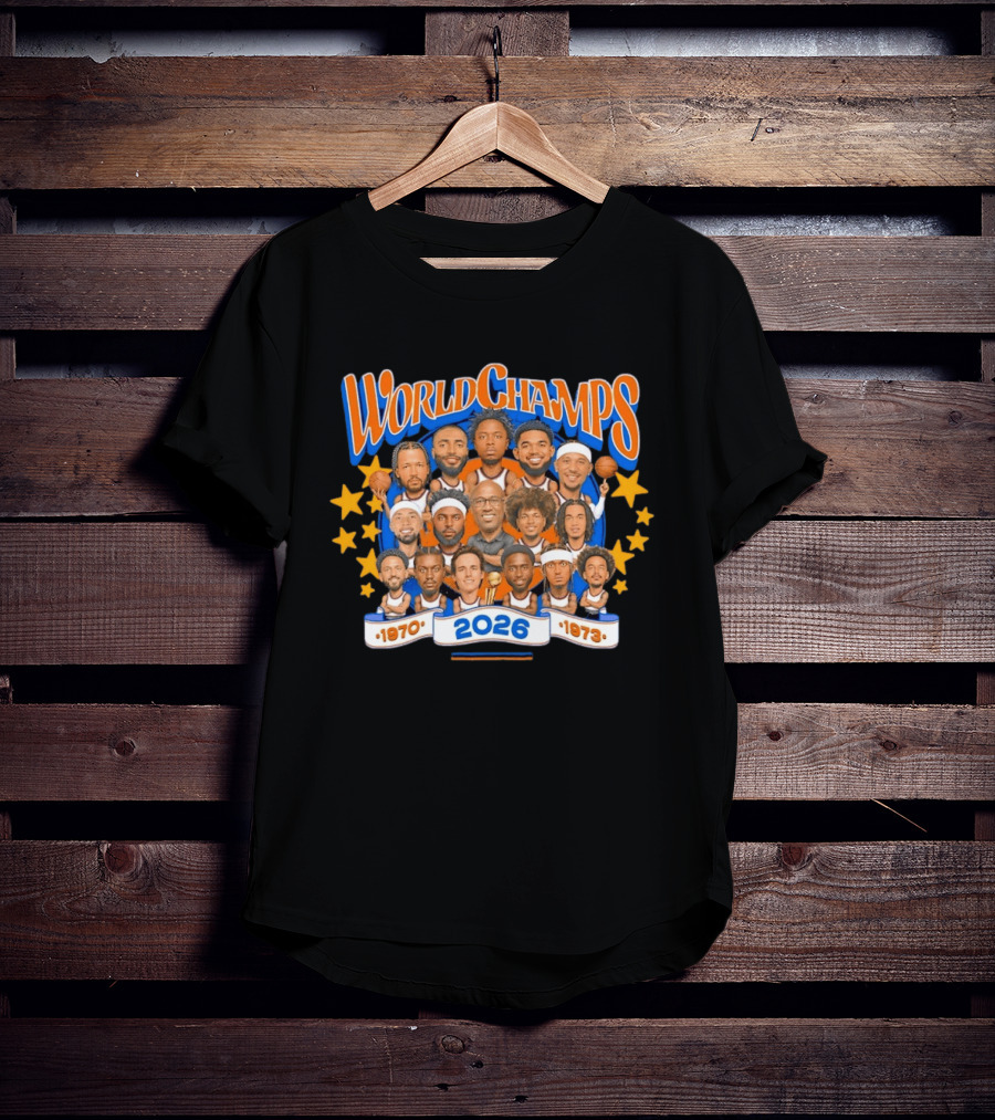 World Champs 2026 New York Knicks Team Caricature 1970 1973 T-Shirt