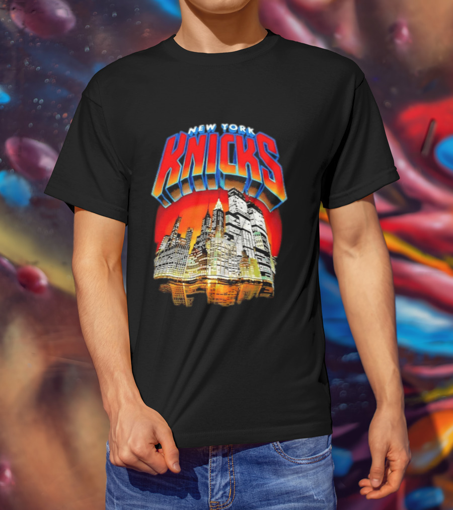 New York Knicks City Skyline Nightscape T-Shirt