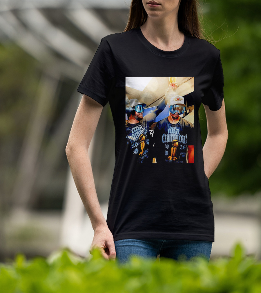 NBA Champions Celebration Jalen Brunson Josh Hart 2026 T-Shirt