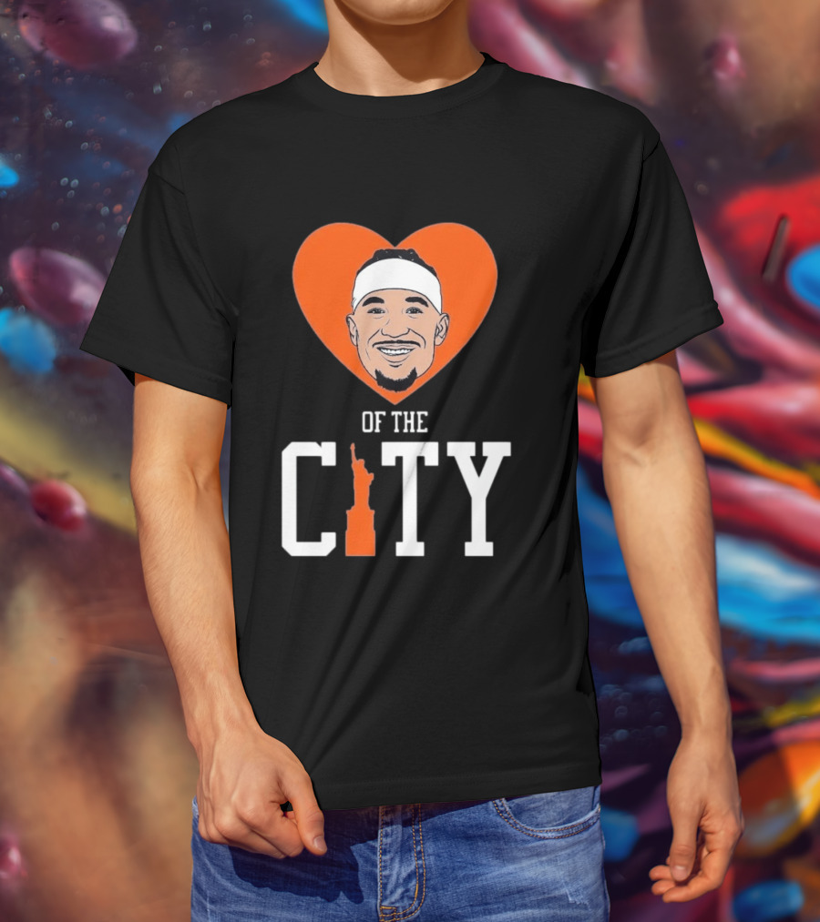 Josh Hart New York Knicks Heart Statue Of Liberty City T-Shirt