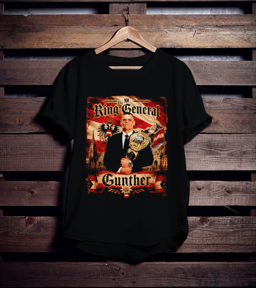 The Ring General Gunther Wrestling Champion With Eagle And Flag T-Shirt