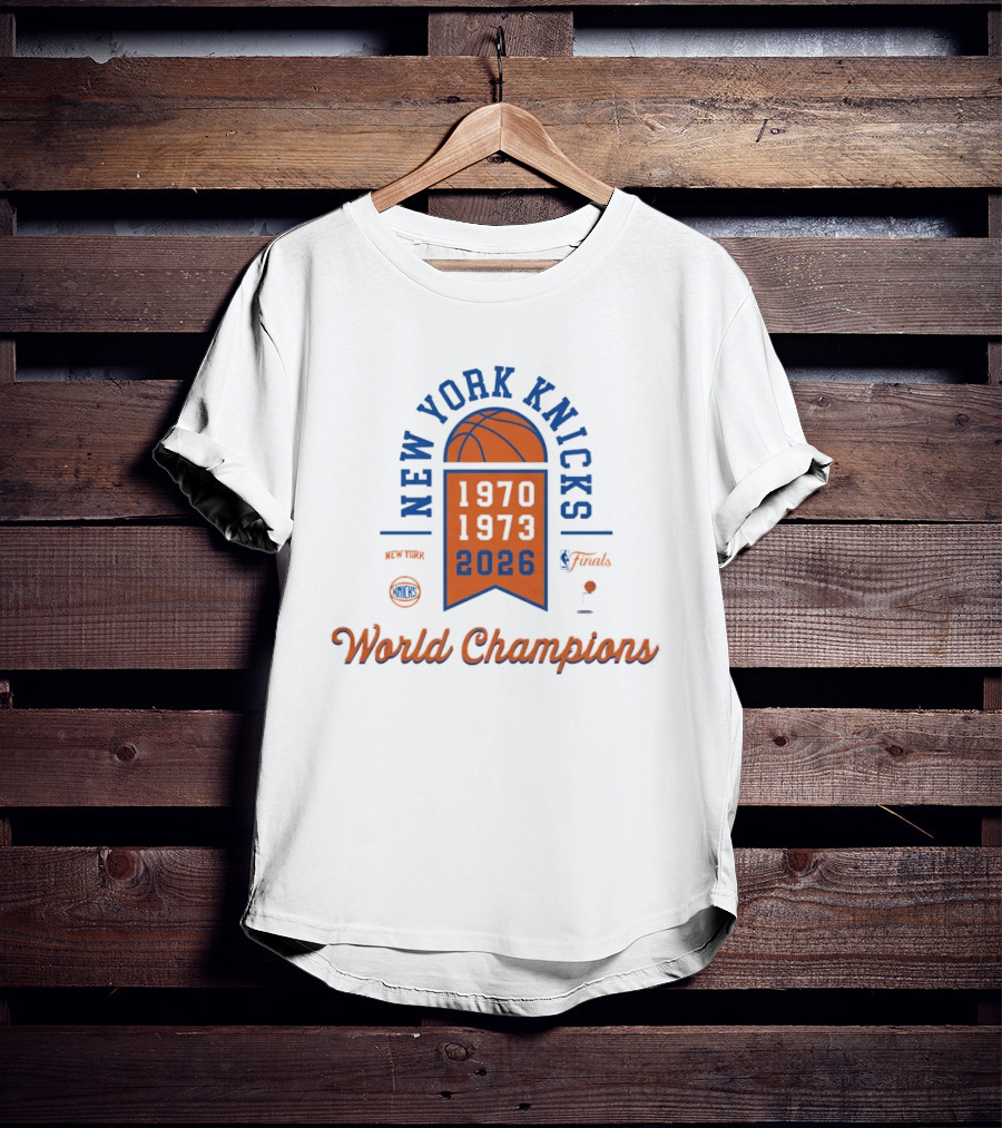 New York Knicks World Champions Basketball 3 Time 1970 1973 2026 T-Shirt
