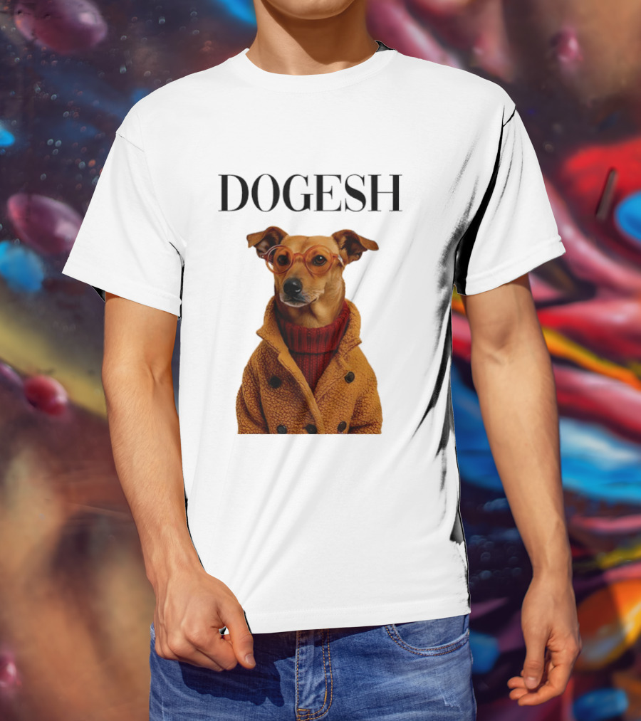 Dogesh Dapper Greyhound In Glasses And Coat T-Shirt