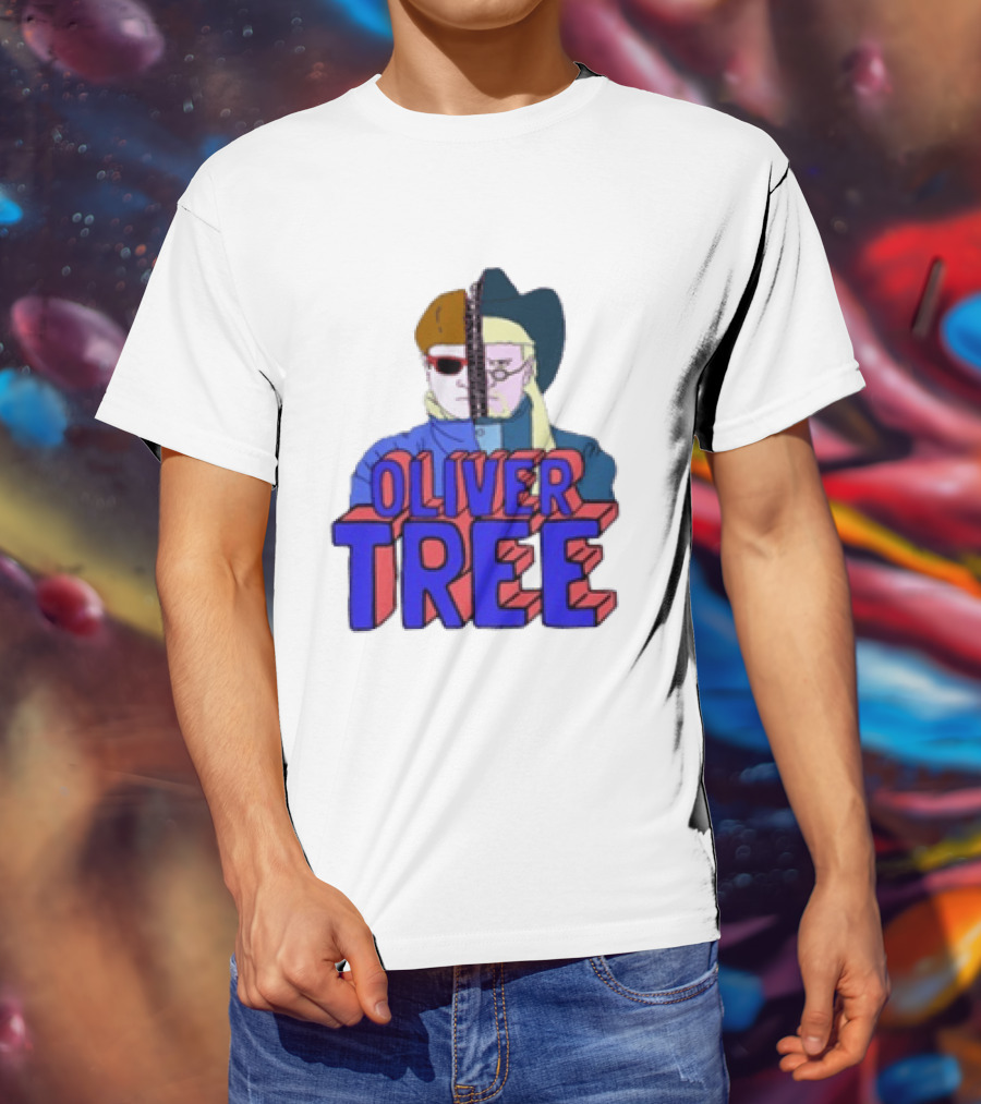 Oliver Tree Split Persona Sunglasses Half Cowboy Half Futuristic T-Shirt