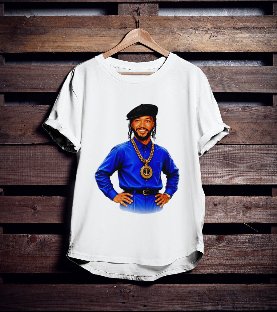 Jalen Brunson NY Knicks Always Business Never Personal Anchor Chain Beret Outfit T-Shirt