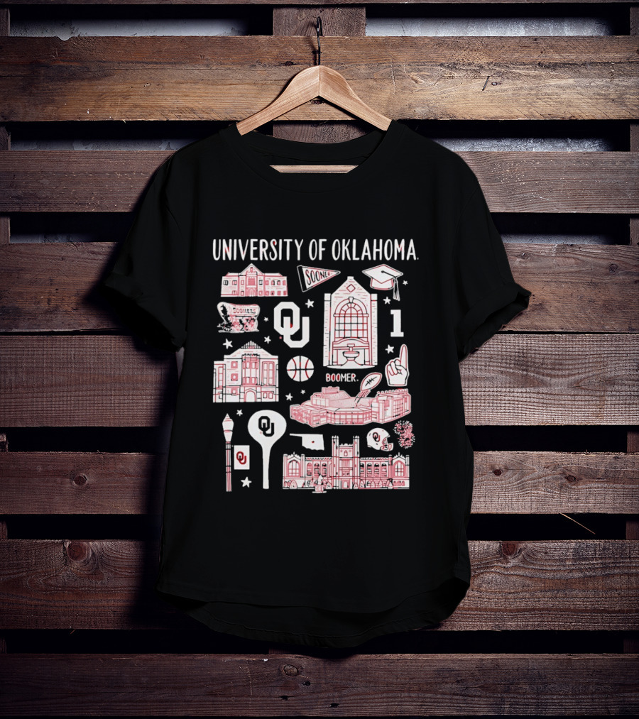University Of Oklahoma Boomer Sooner Iconic Landmarks T-Shirt