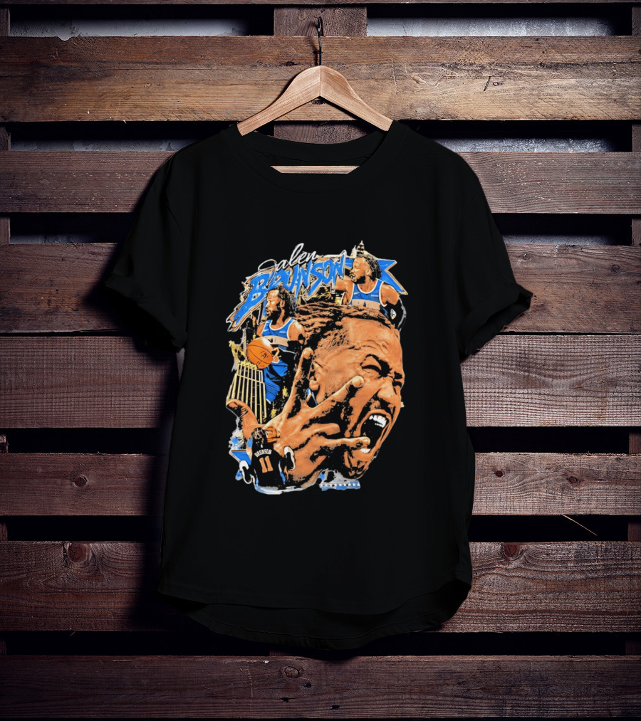 New York Knicks Jalen Brunson Basketball Collage Sports T-Shirt