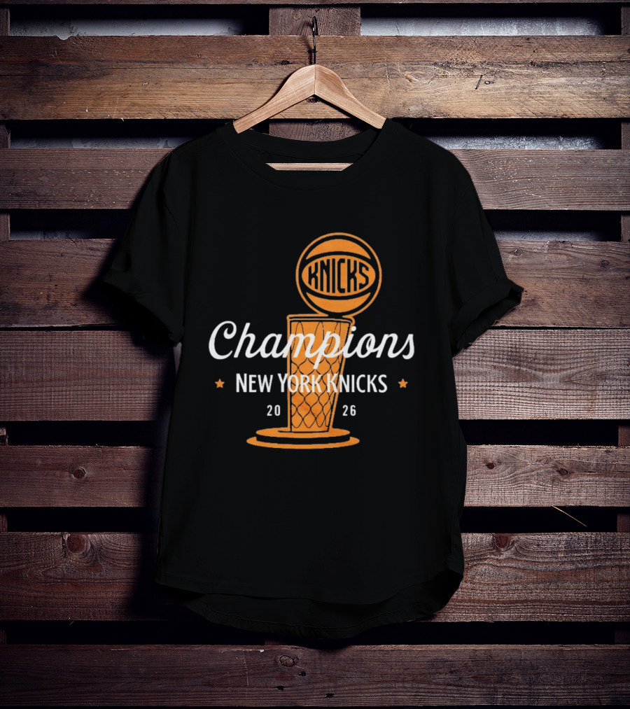 New York Knicks Champions 2026 Victory Basketball Knicks T-Shirt