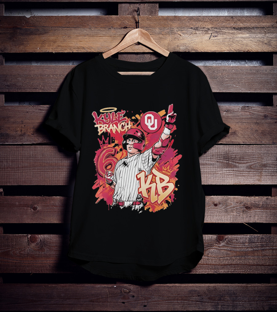Oklahoma Sooners Kyle Branch 6 Graffiti KB T-Shirt
