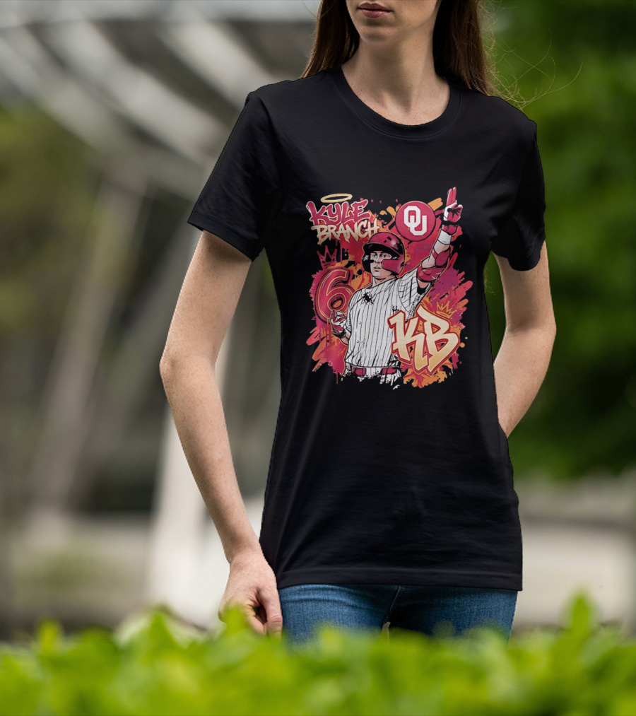 Oklahoma Sooners Kyle Branch 6 Graffiti KB T-Shirt