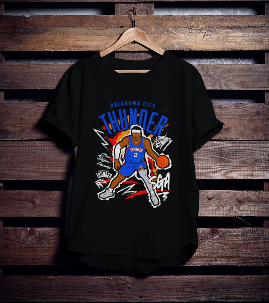 Oklahoma City Thunder Shai Gilgeous Alexander SGA Player Number Two Basketball T-Shirt