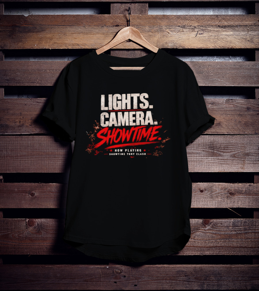 Lights Camera Showtime Now Playing Showtime Tony Clash T-Shirt