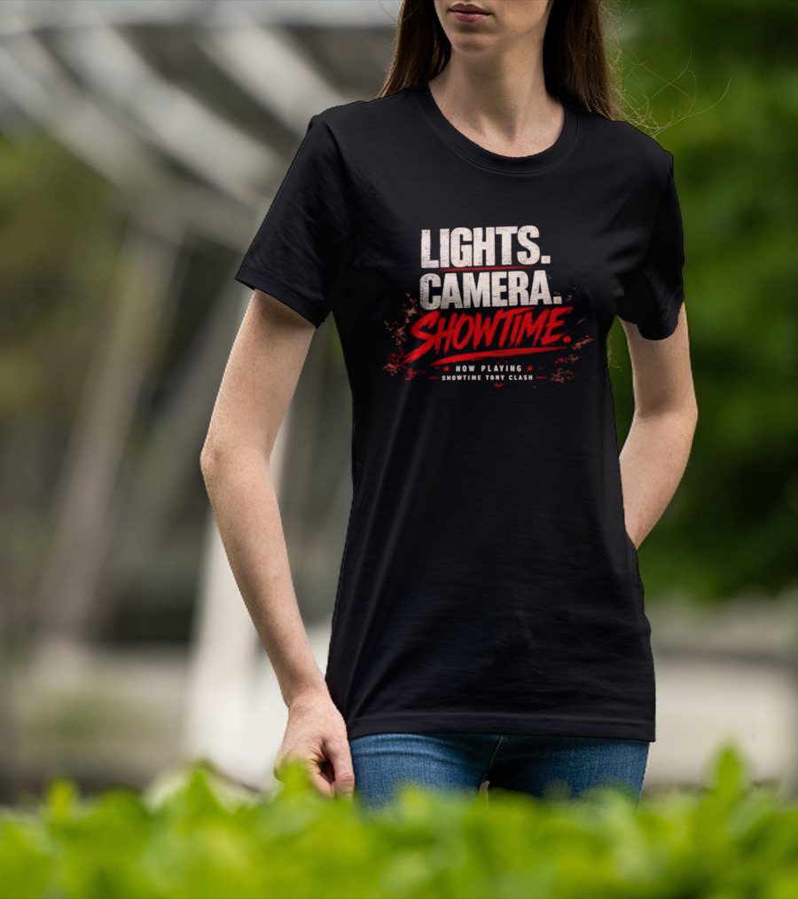 Lights Camera Showtime Now Playing Showtime Tony Clash T-Shirt