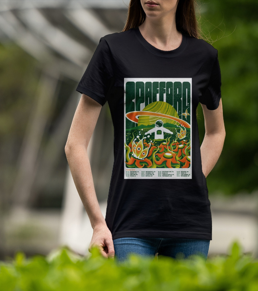 Spafford Summer 2026 Tour Space Astronaut And Alien Flowers T-Shirt