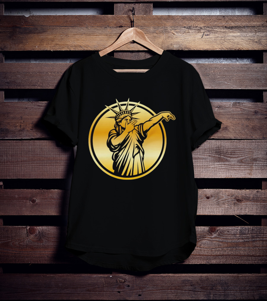 New York Knicks Jalen Brunson Statue Of Liber3 Gold T-Shirt
