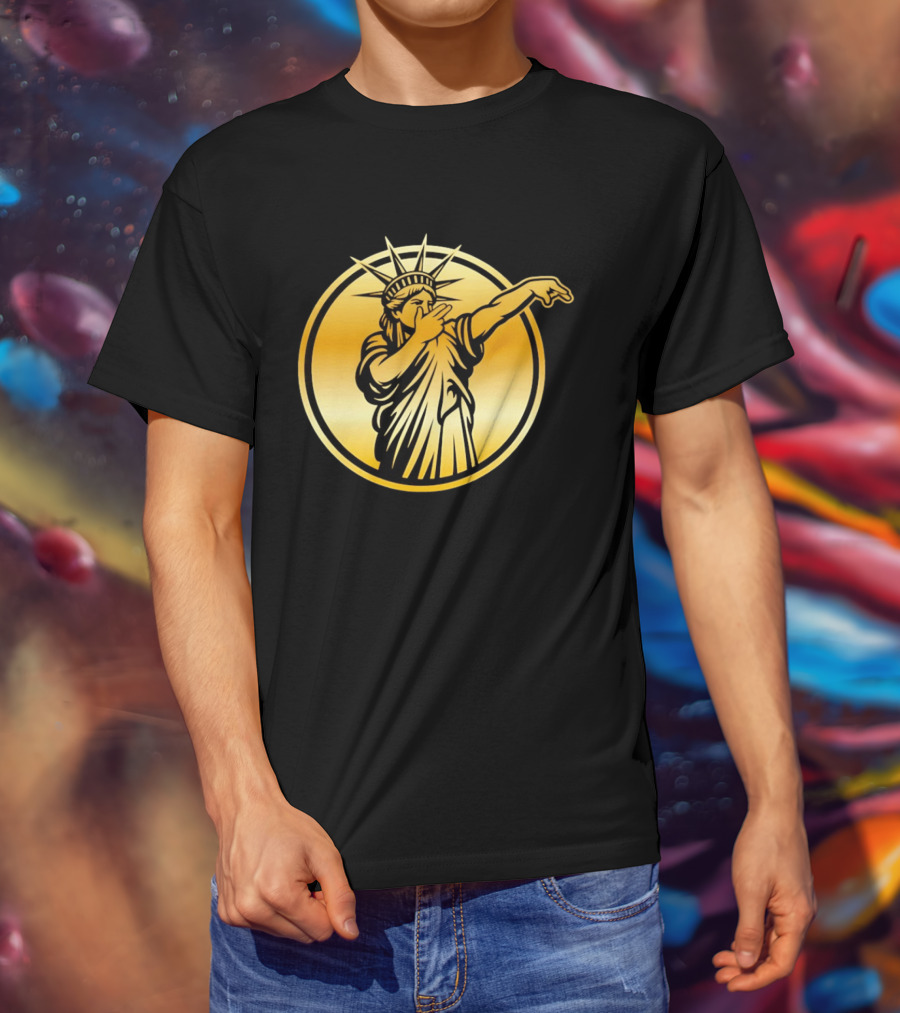 New York Knicks Jalen Brunson Statue Of Liber3 Gold T-Shirt
