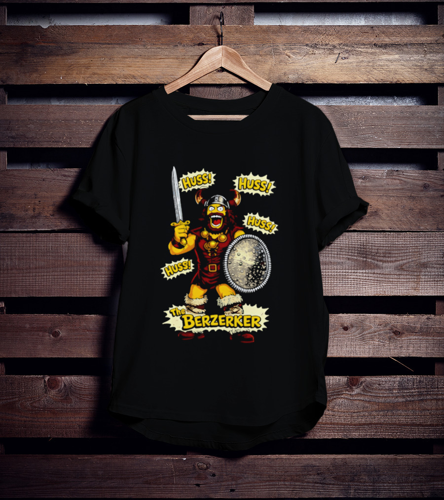 The Berzerker Huss Warrior Viking Berserker With Sword And Shield T-Shirt