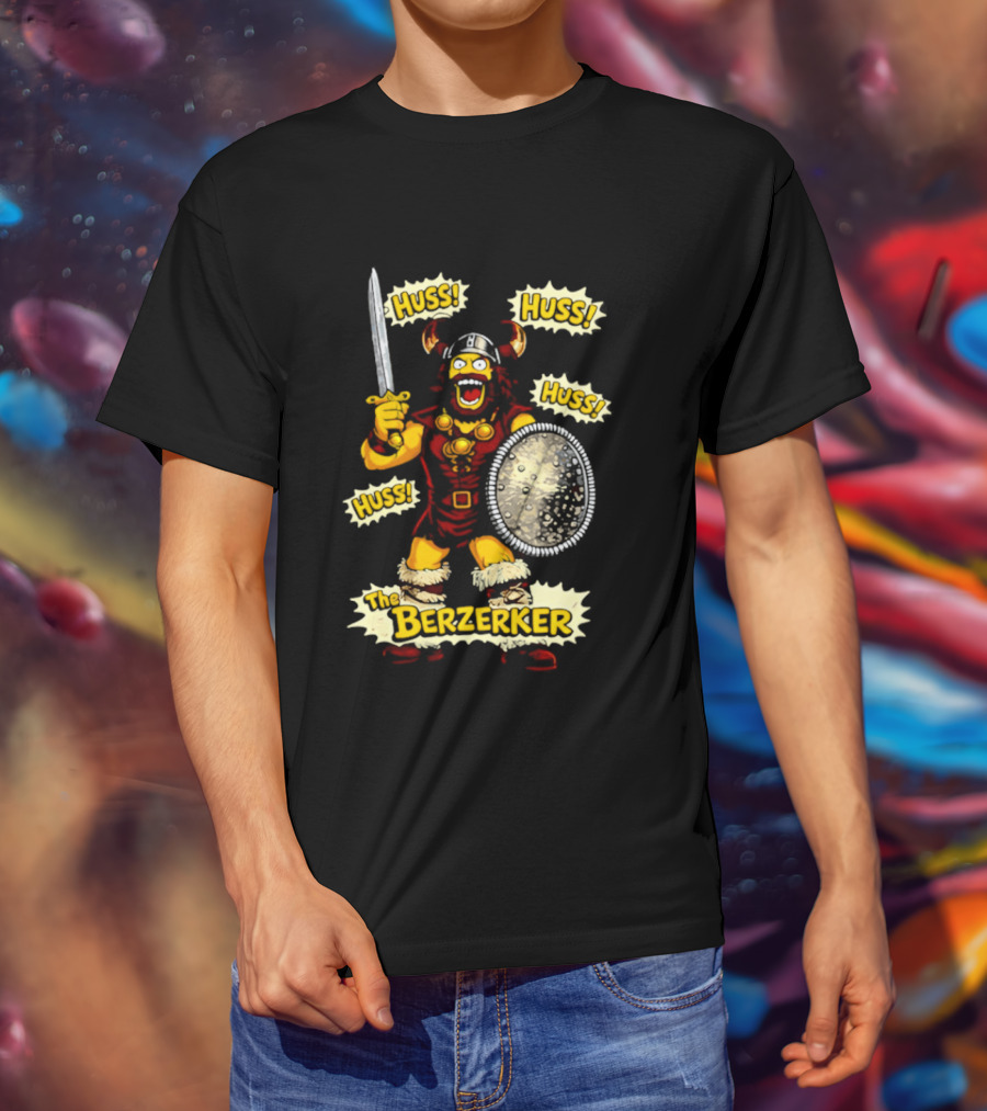 The Berzerker Huss Warrior Viking Berserker With Sword And Shield T-Shirt
