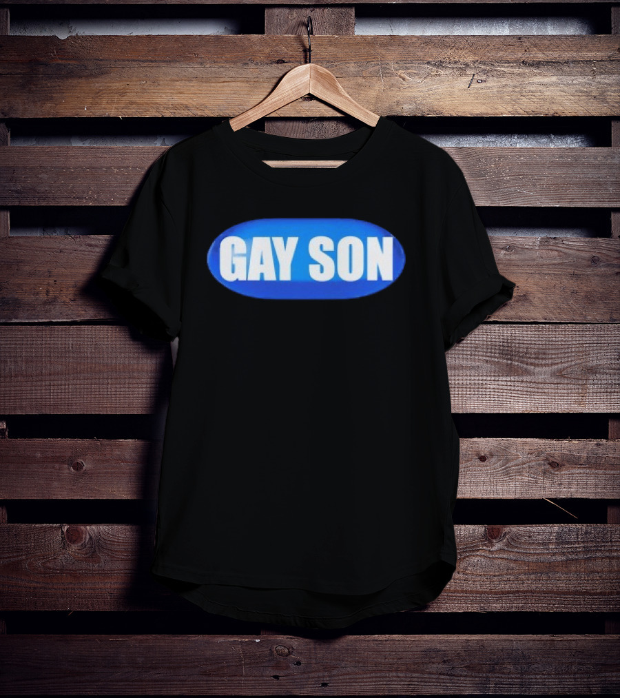 Gay Son Pill Blue Oval T-Shirt