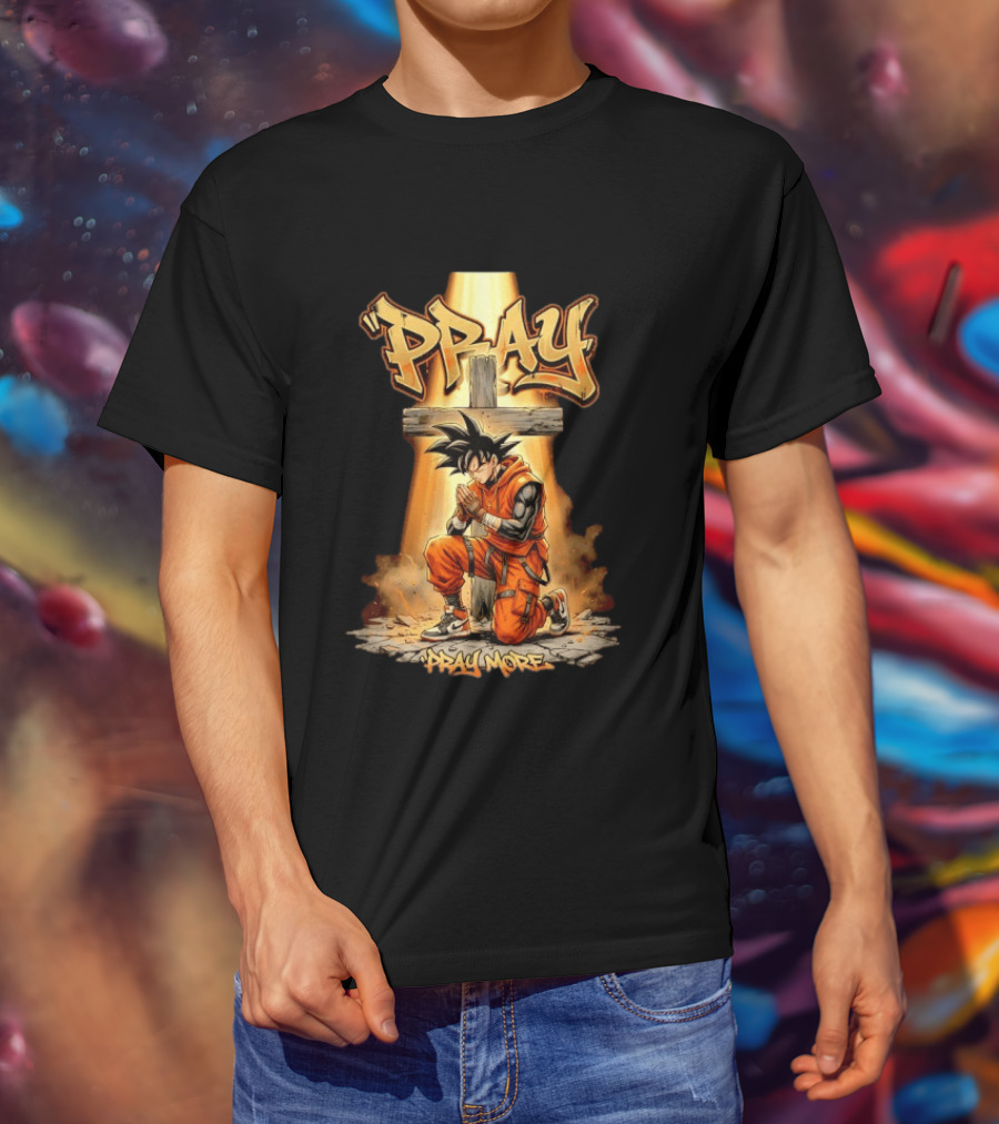 Pray More Jesus Son Goku Dragon Ball T-Shirt