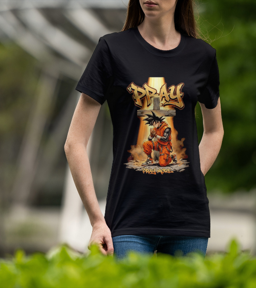 Pray More Jesus Son Goku Dragon Ball T-Shirt