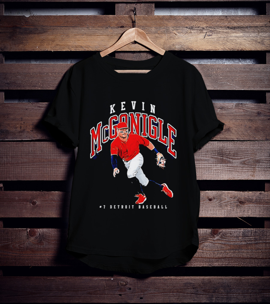 Kevin McGonigle Red Jersey Detroit Baseball #7 Collegiate T-Shirt