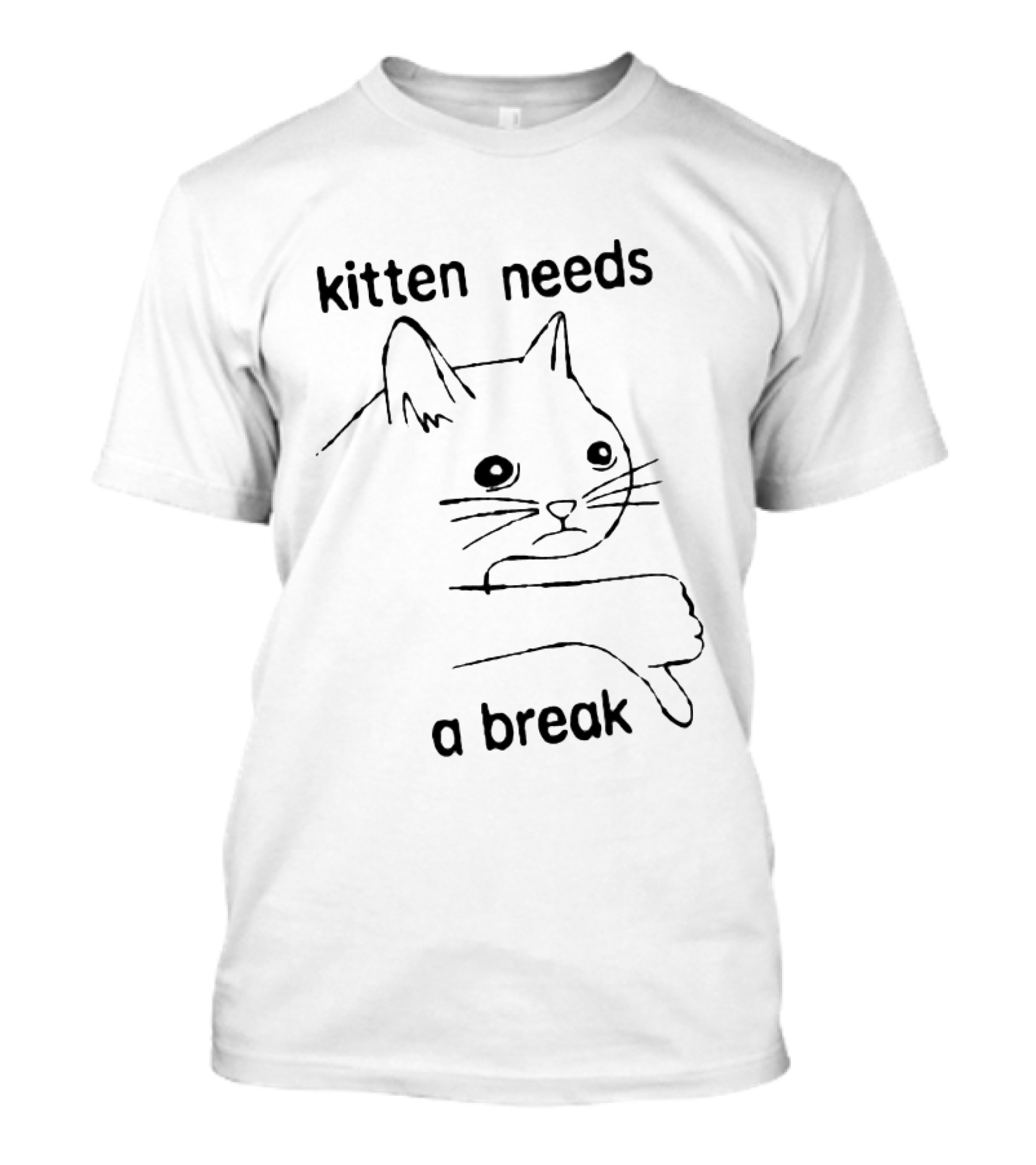 Kitten Needs A Break Thumbs Down Cat Crumb T-Shirt