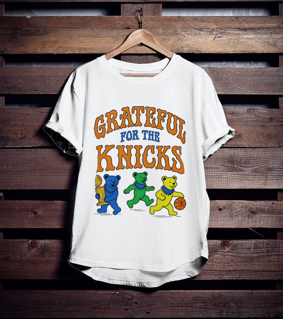Grateful Dead New York Knicks Bears Basketball Trophy T-Shirt