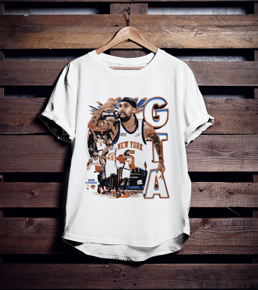 New York Knicks Jose Alvarado GTA Basketball 5 NYC T-Shirt