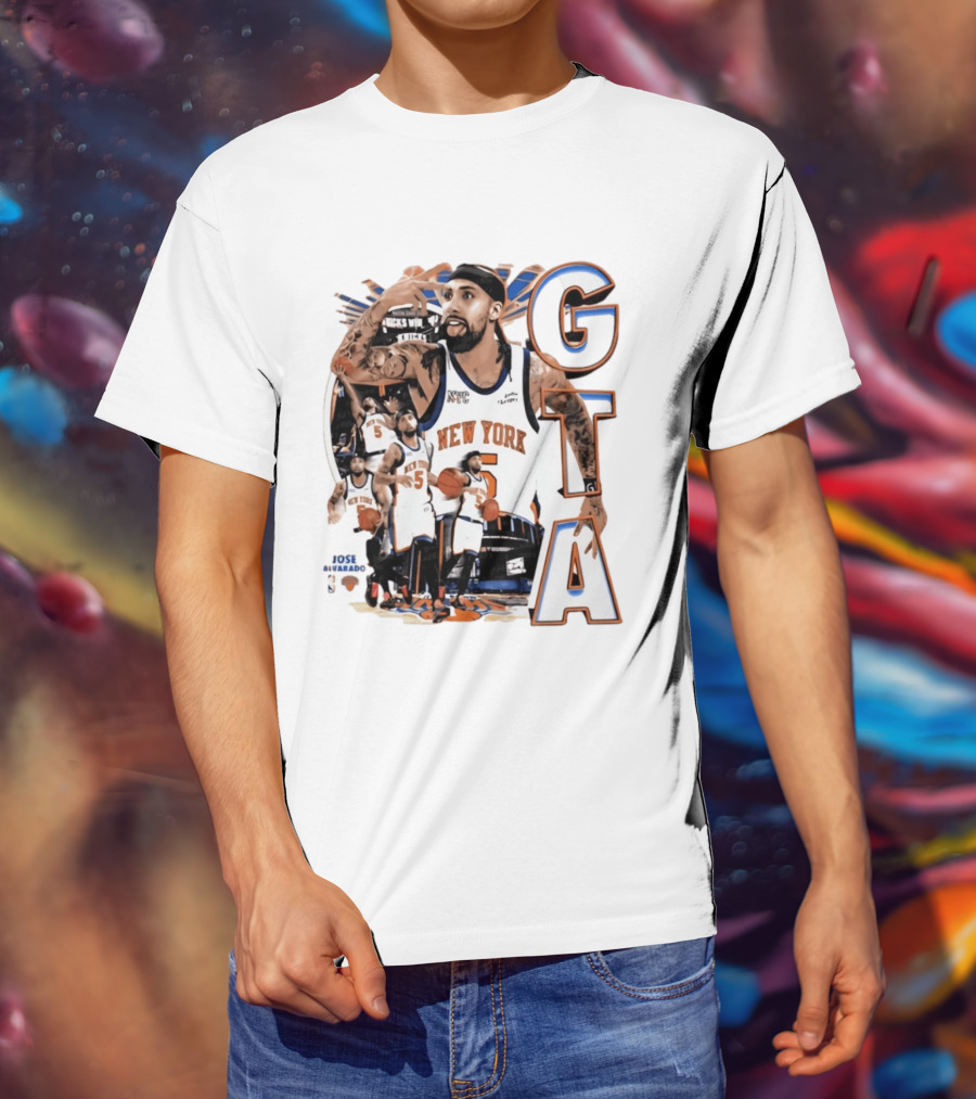 New York Knicks Jose Alvarado GTA Basketball 5 NYC T-Shirt