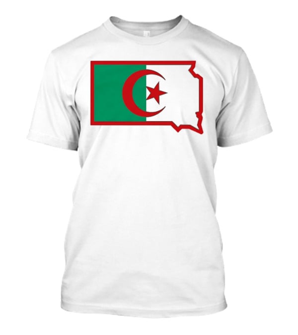 Lawrence Of Algeria Flag State Outline With Crescent And Star T-Shirt