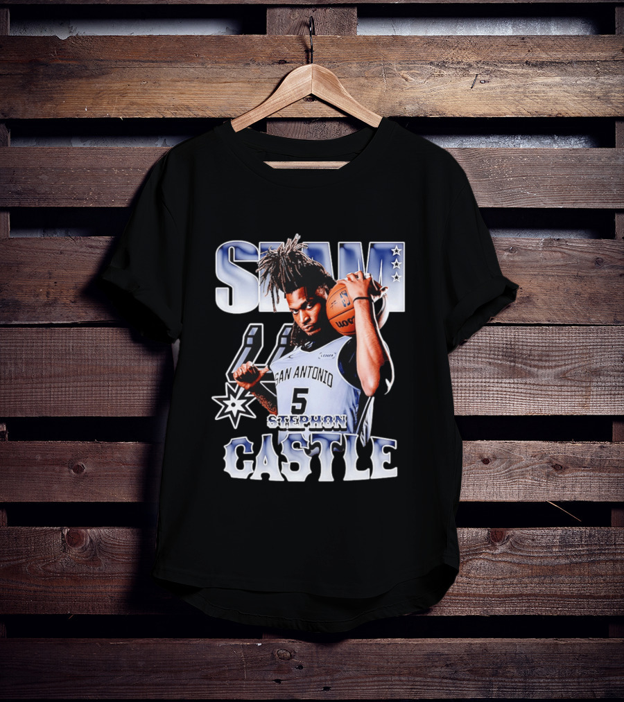 San Antonio Spurs Stephon Castle SLAM Basketball Star T-Shirt