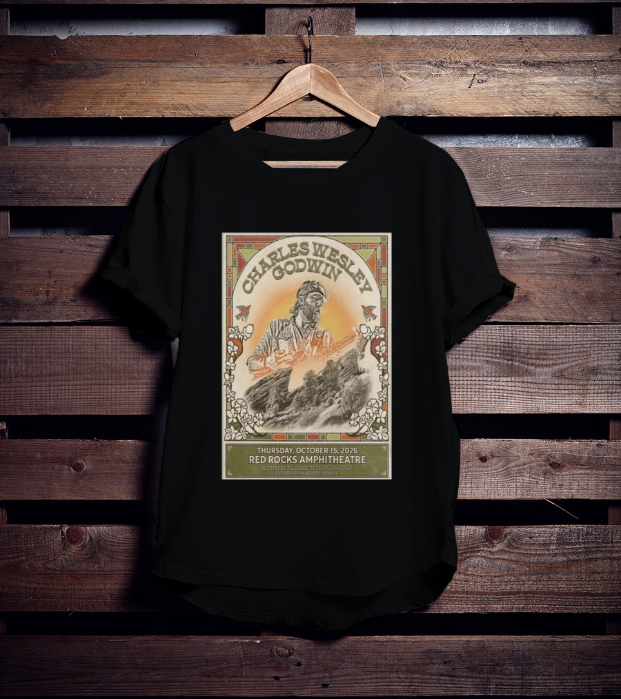 Charles Wesley Godwin Red Rocks Amphitheatre Concert October 15 2026 Featuring Special Guest Michael Marcagi T-Shirt