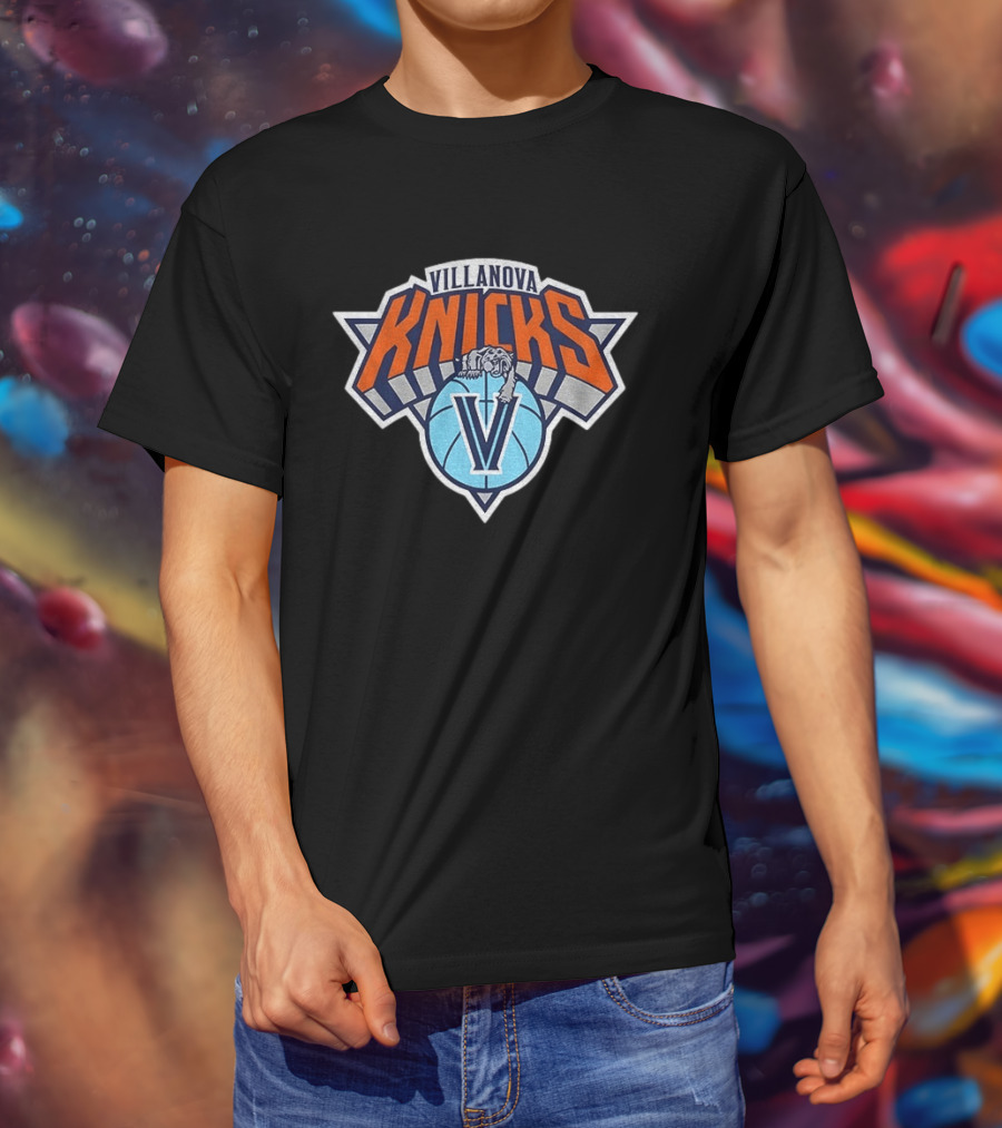 Villanova Knicks Wildcats And New York Knicks Basketball Mashup T-Shirt