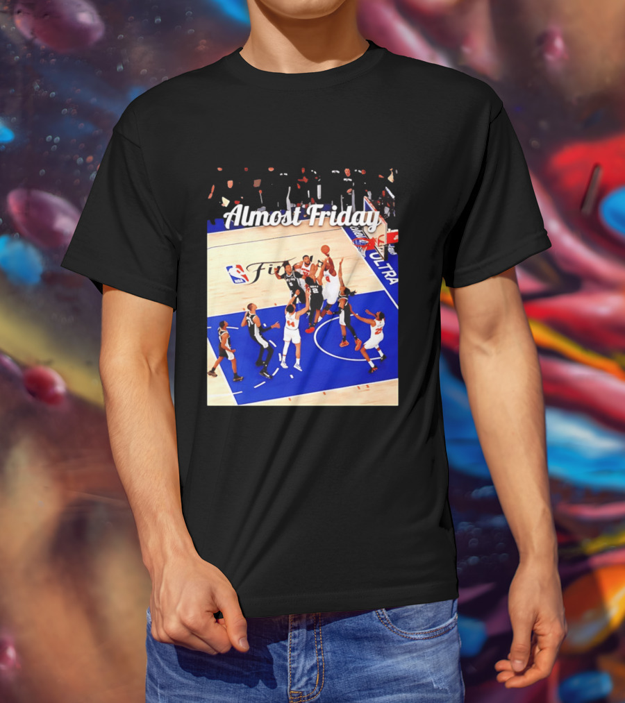 Almost Friday New York Knicks NBA Fit Game 4 Action Scene T-Shirt