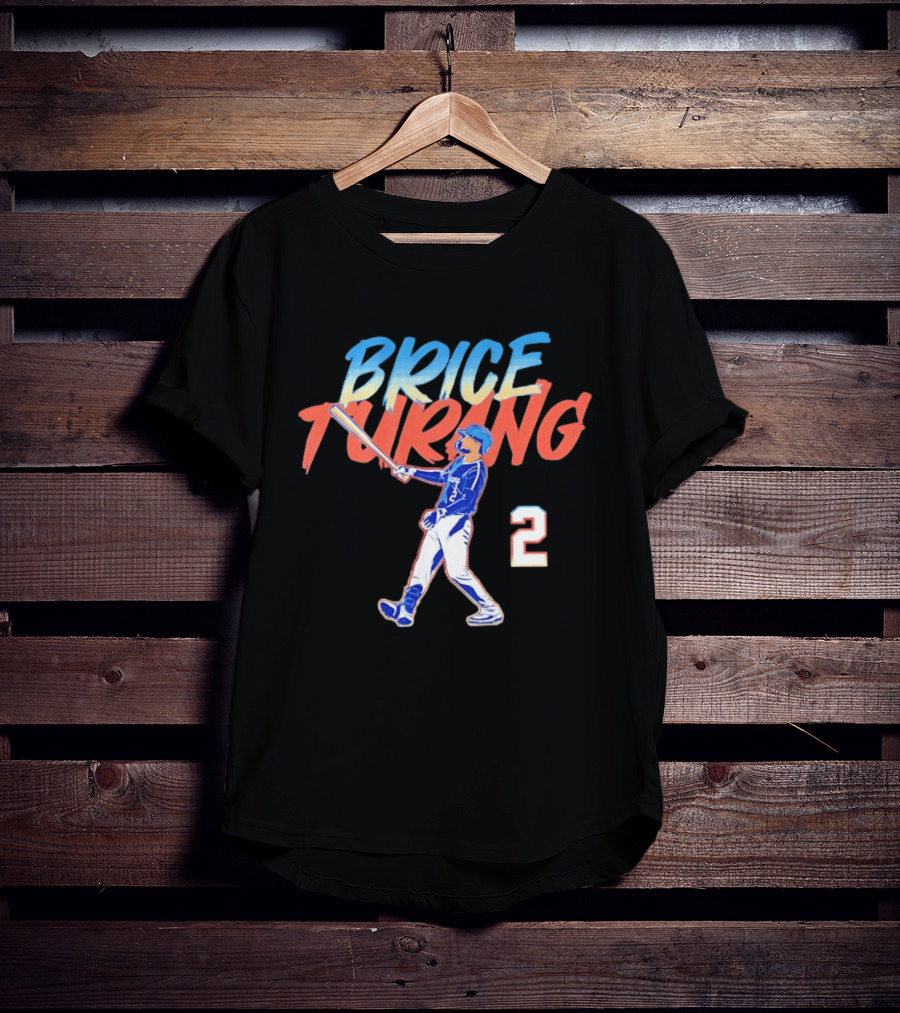 Brice Turang Milwaukee Brewers Slugger Swing Number 2 T-Shirt