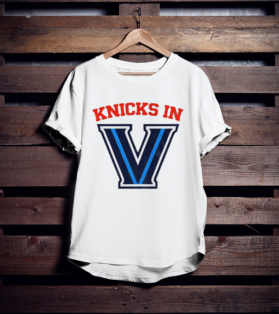 Knicks In V New York Knicks Villanova Wildcats NBA 2026 T-Shirt