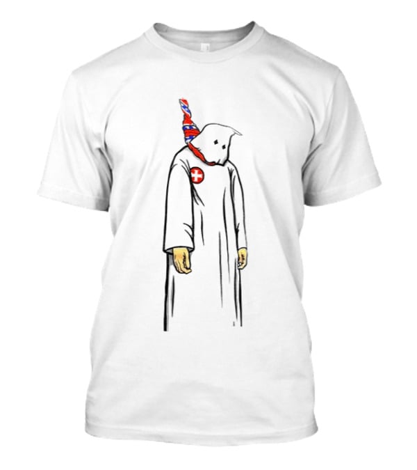 Ku Klux Klan Robed Figure Hanging By Confederate Flag T-Shirt