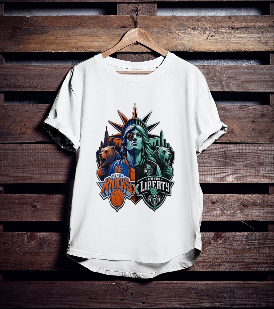 New York Knicks X Liberty Statue Of Liberty NBA WNBA T-Shirt
